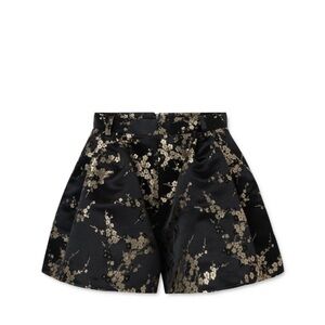 Chic Black and Gold Women's High Waist Shorts